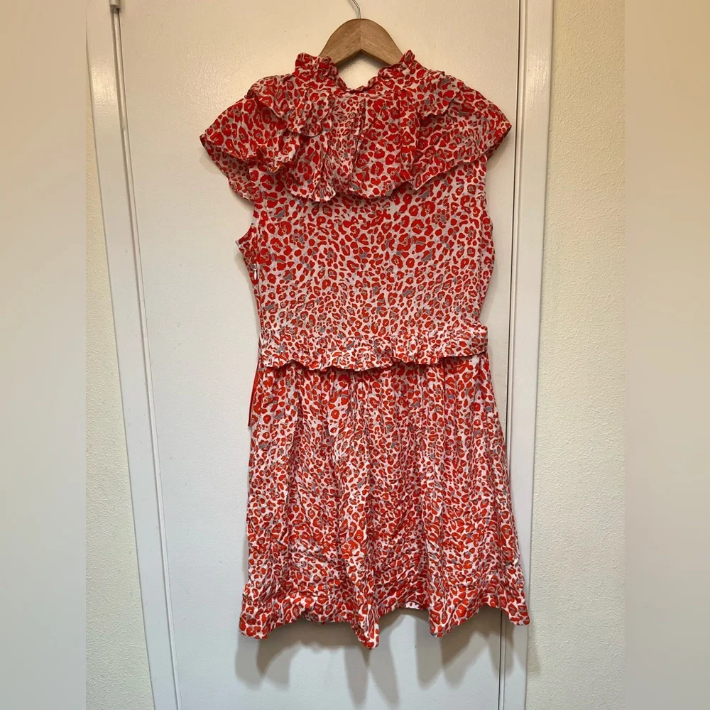 Maje chiffon leopard print orange dress - Picture 7 of 9